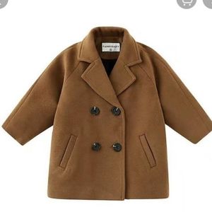 NEW Toddler boys brown double breasted peacoat size 18-24 months